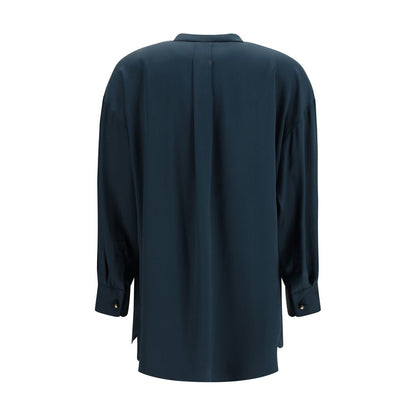 Blusa Giorgio Armani de seda azul