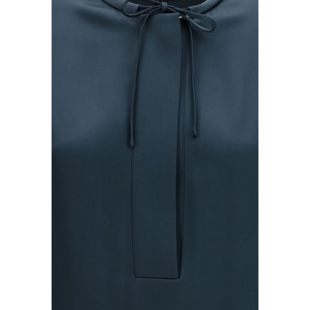 Blusa Giorgio Armani de seda azul