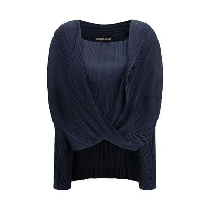 Blusa de viscosa azul Giorgio Armani