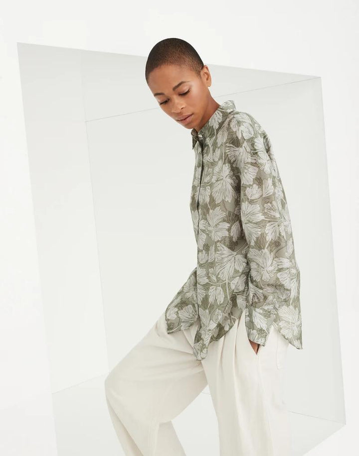 Brunello Cucinelli Bicolor Silk Pattern Shirt