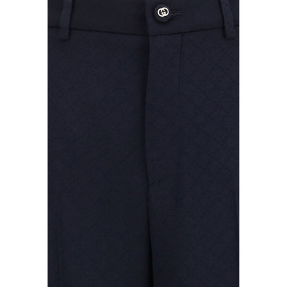 Pantalón casual de viscosa azul Gucci