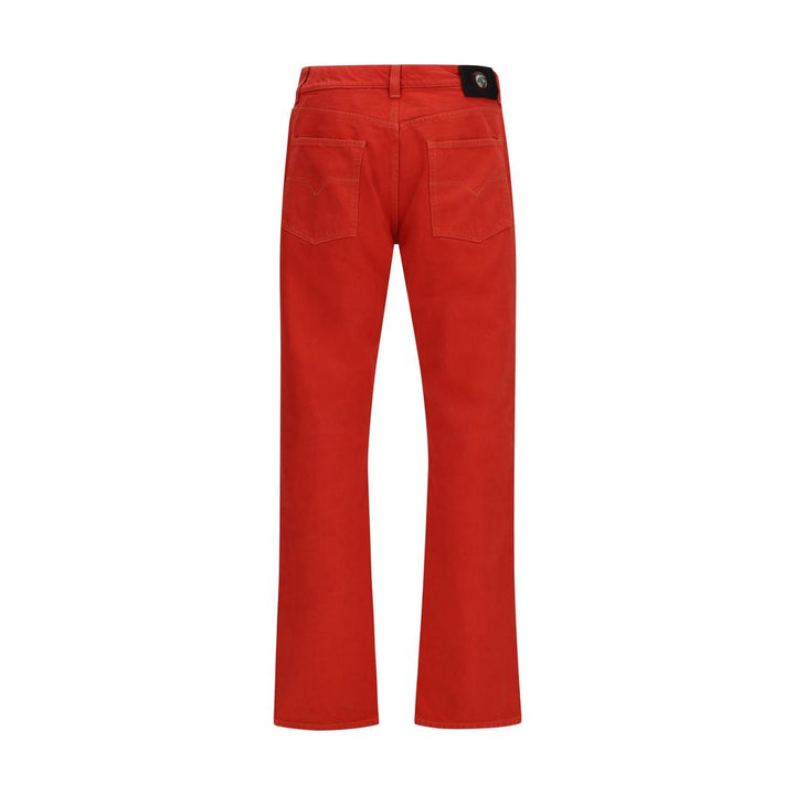 Versace Multicolor Cotton Straight-Leg Jeans