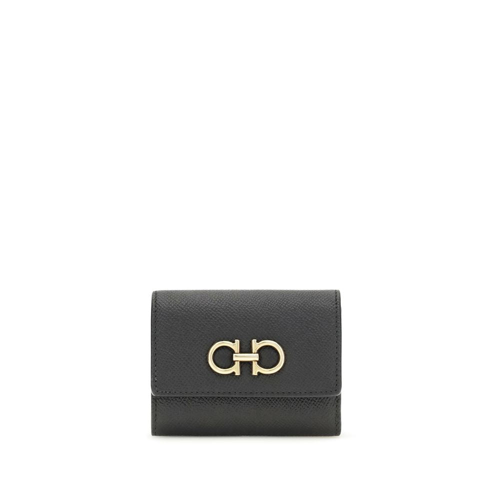 Cartera Ferragamo de piel de becerro negra Bos Taurus