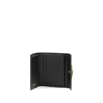 Cartera Ferragamo de piel de becerro negra Bos Taurus