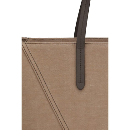 Bolso de hombro Brunello Cucinelli de algodón beige