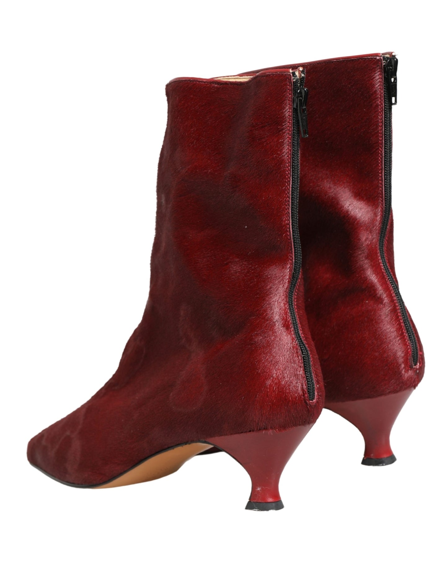 Botas a media pantorrilla color burdeos de Dolce & Gabbana
