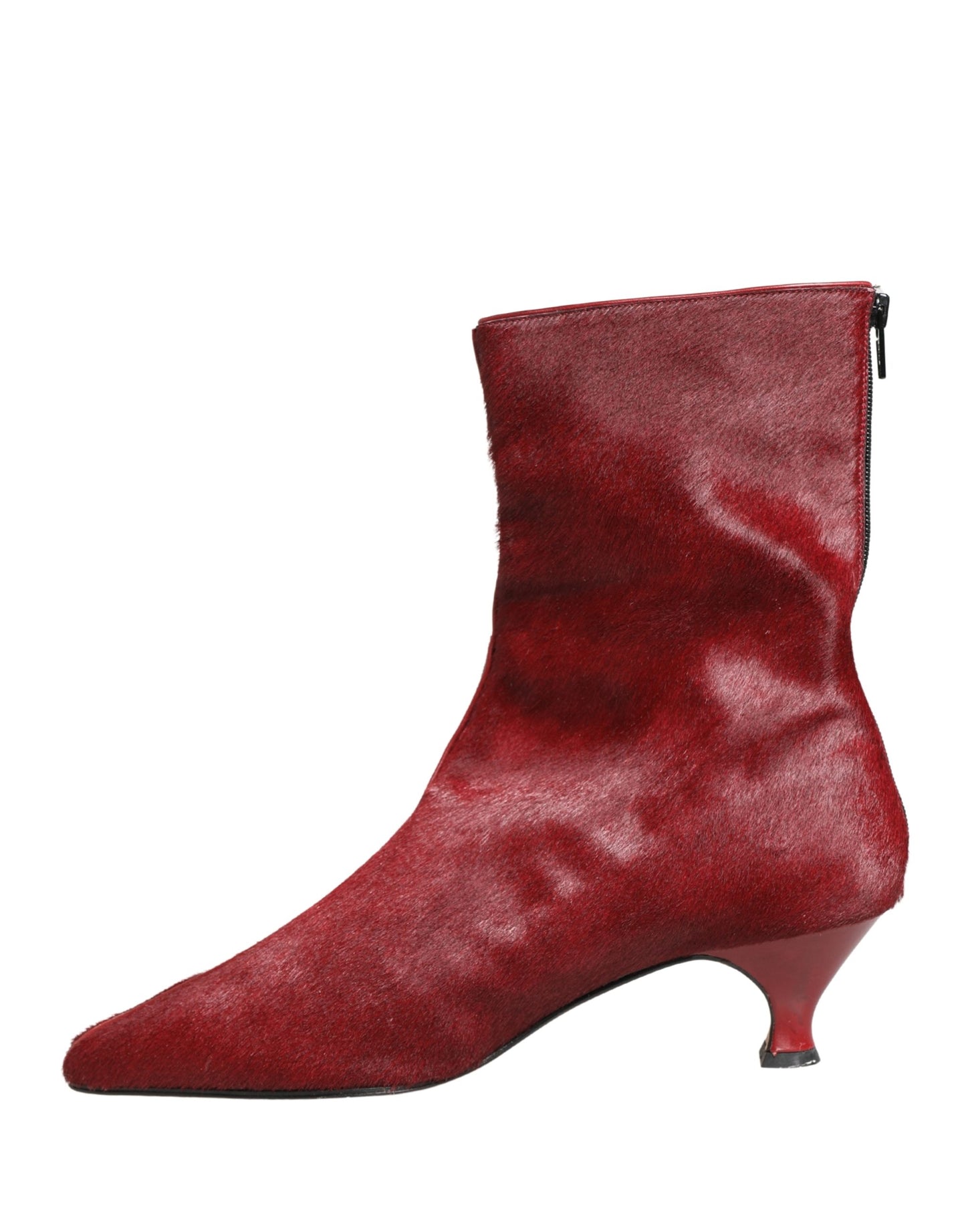 Botas a media pantorrilla color burdeos de Dolce & Gabbana