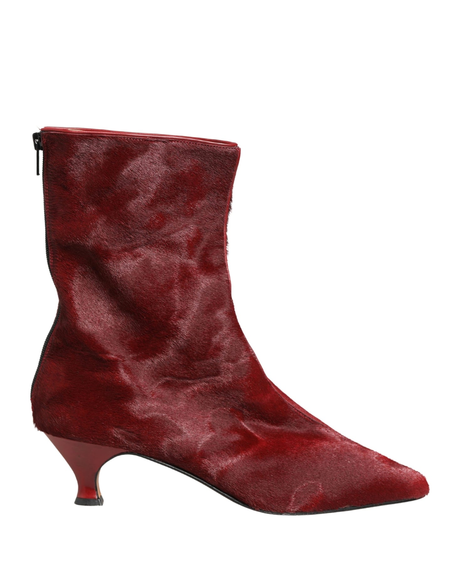 Botas a media pantorrilla color burdeos de Dolce & Gabbana