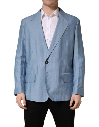 Blazer de hombre Dolce & Gabbana Light Blue de un solo botón