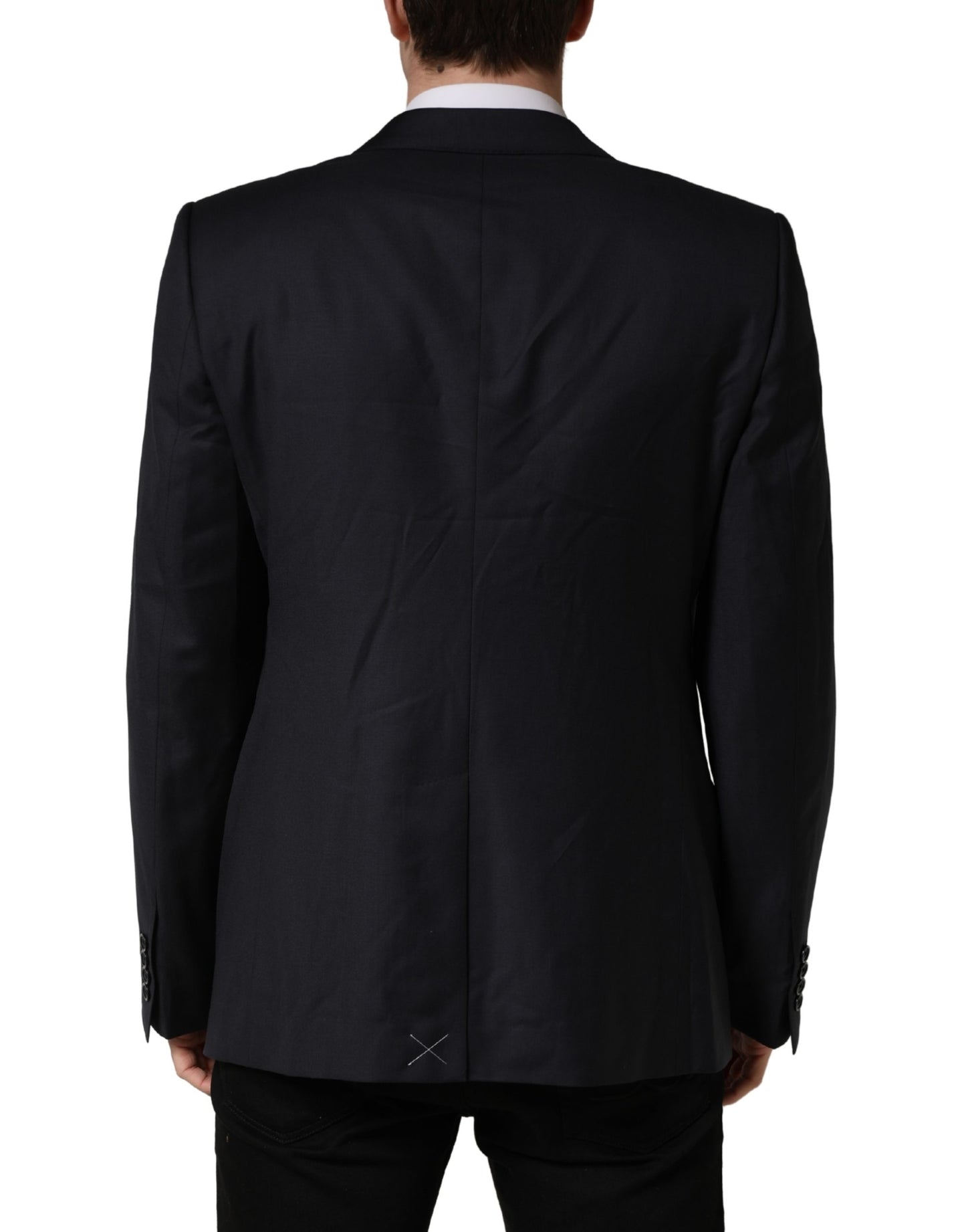 Dolce & Gabbana Abrigo de Lana Negro de Corte Ajustado para Hombre Chaqueta Blazer
