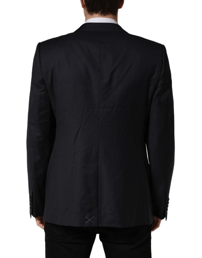 Dolce & Gabbana Abrigo de Lana Negro de Corte Ajustado para Hombre Chaqueta Blazer