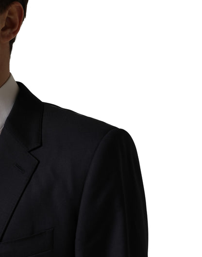 Dolce & Gabbana Abrigo de Lana Negro de Corte Ajustado para Hombre Chaqueta Blazer