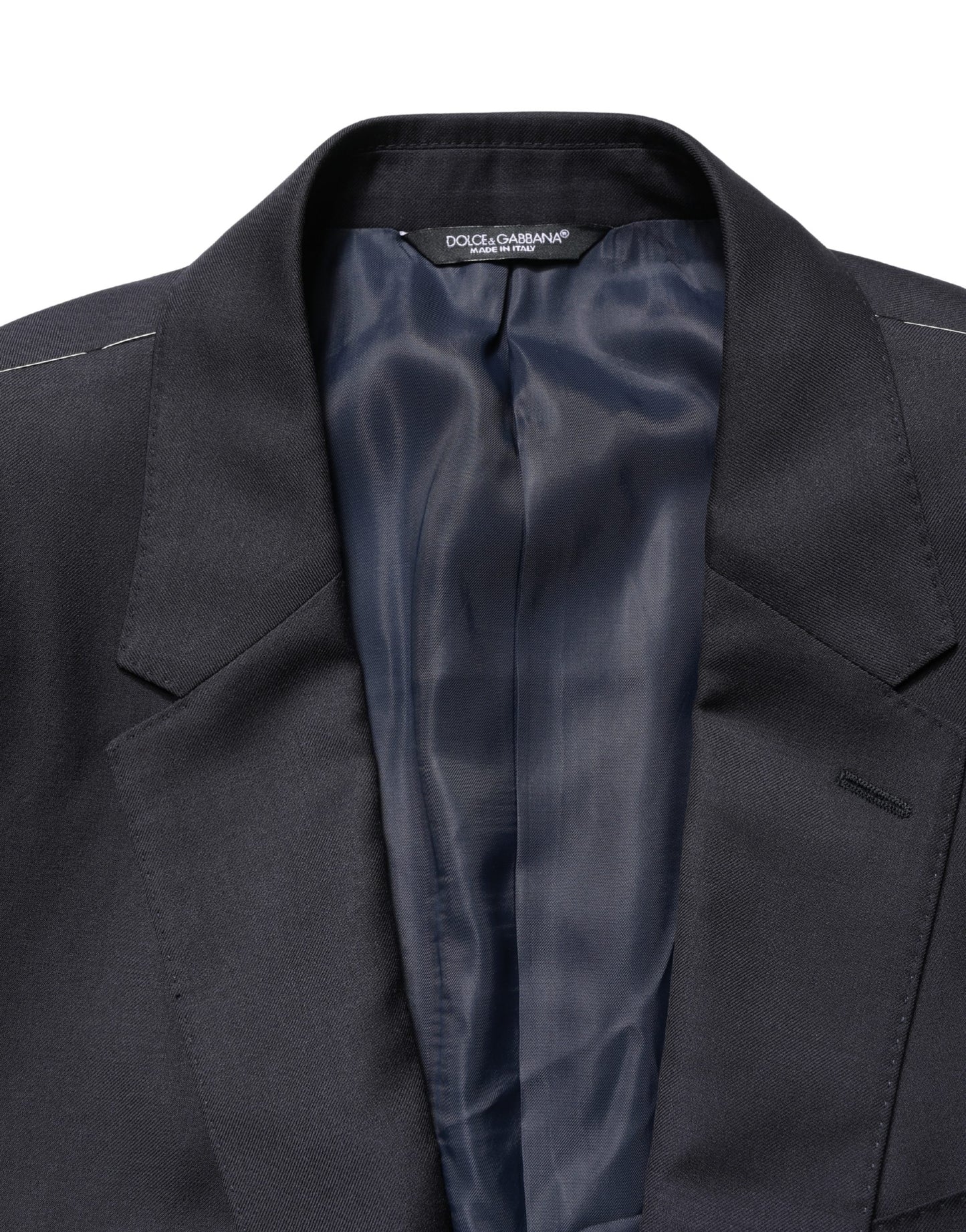 Dolce & Gabbana Abrigo de Lana Negro de Corte Ajustado para Hombre Chaqueta Blazer