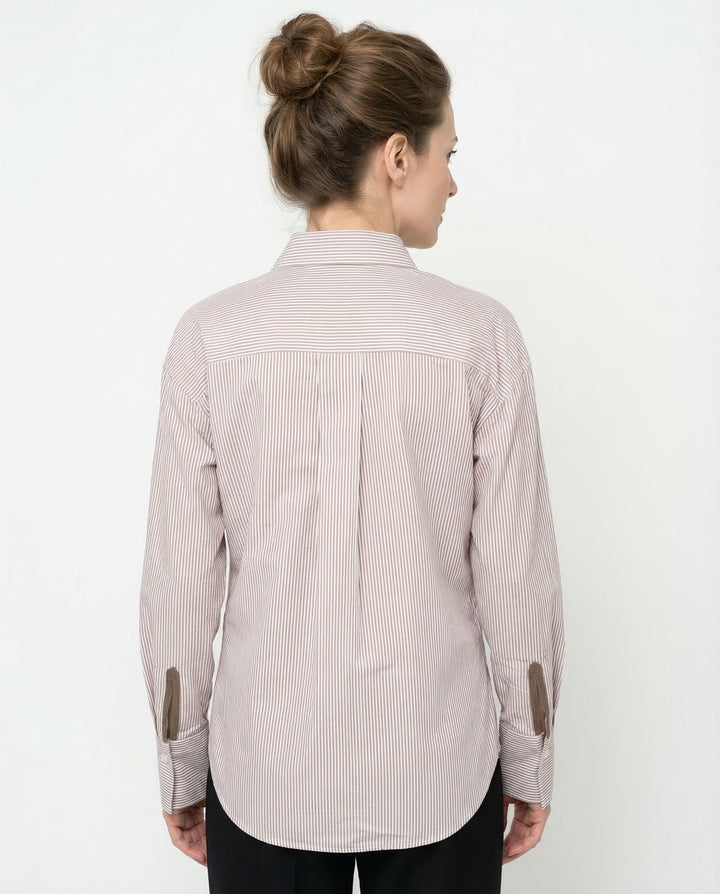 Brunello Cucinelli White Cotton Pattern Shirt