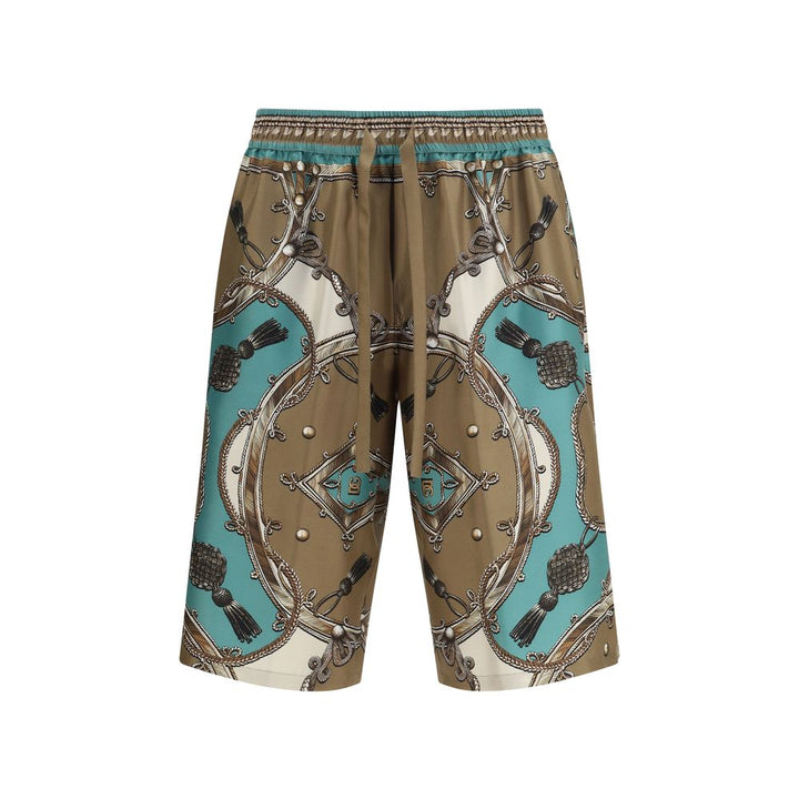 Dolce & Gabbana Multicolor Silk Bermuda Shorts
