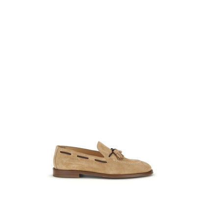 Mocasines sin cordones Brunello Cucinelli de piel de becerro marrón Bos Taurus