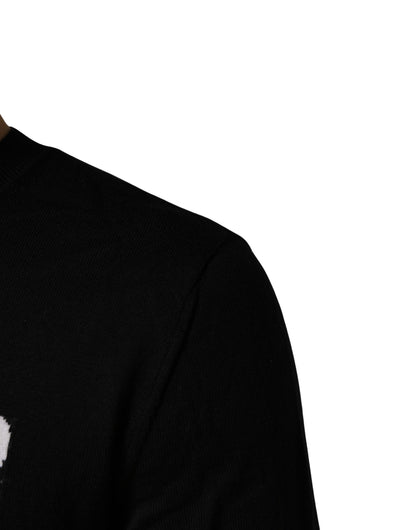 Dsquared² Black Logo Knitted Crew Neck Men Pullover Sweater