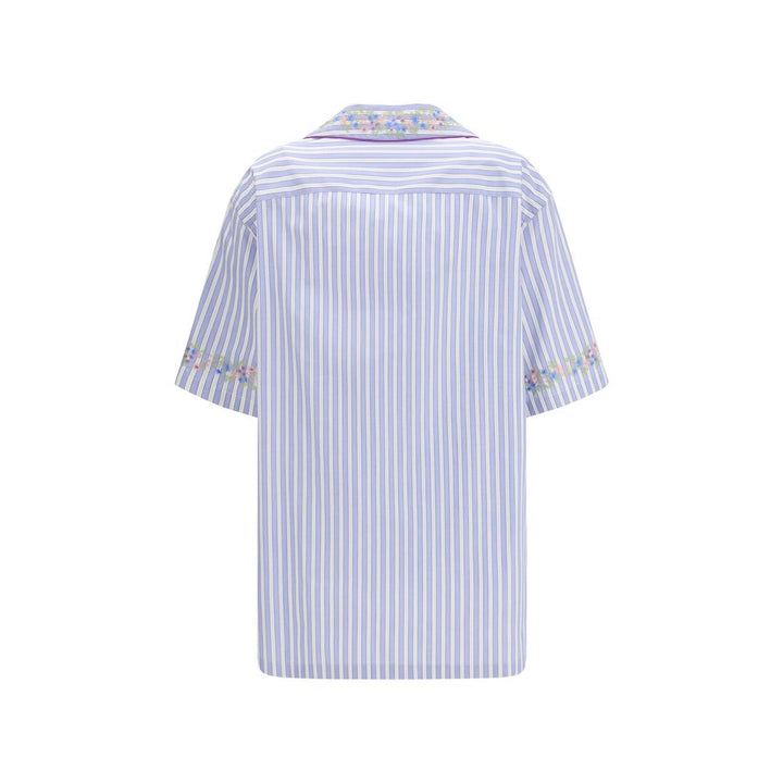 Dolce & Gabbana Blue Cotton Pattern Shirt