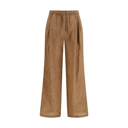 Pantalones casuales de lino marrón de Dolce & Gabbana