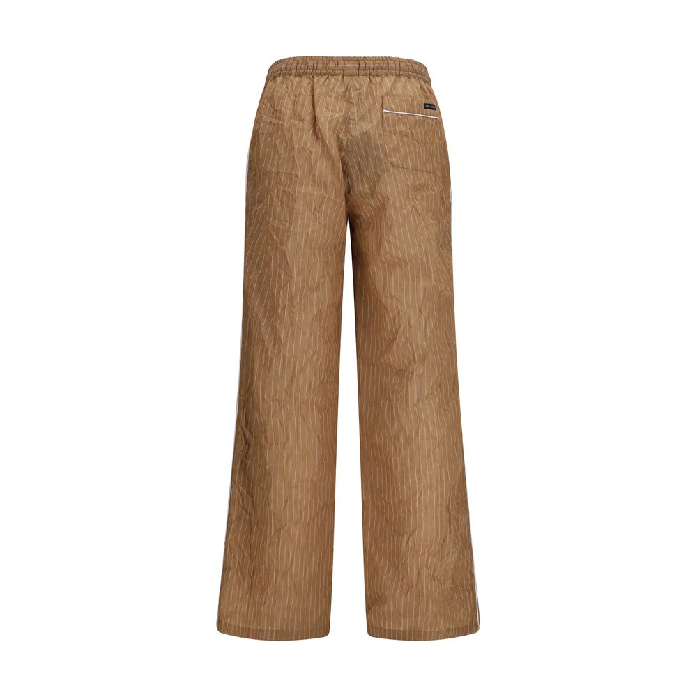 Pantalones casuales de lino marrón de Dolce & Gabbana