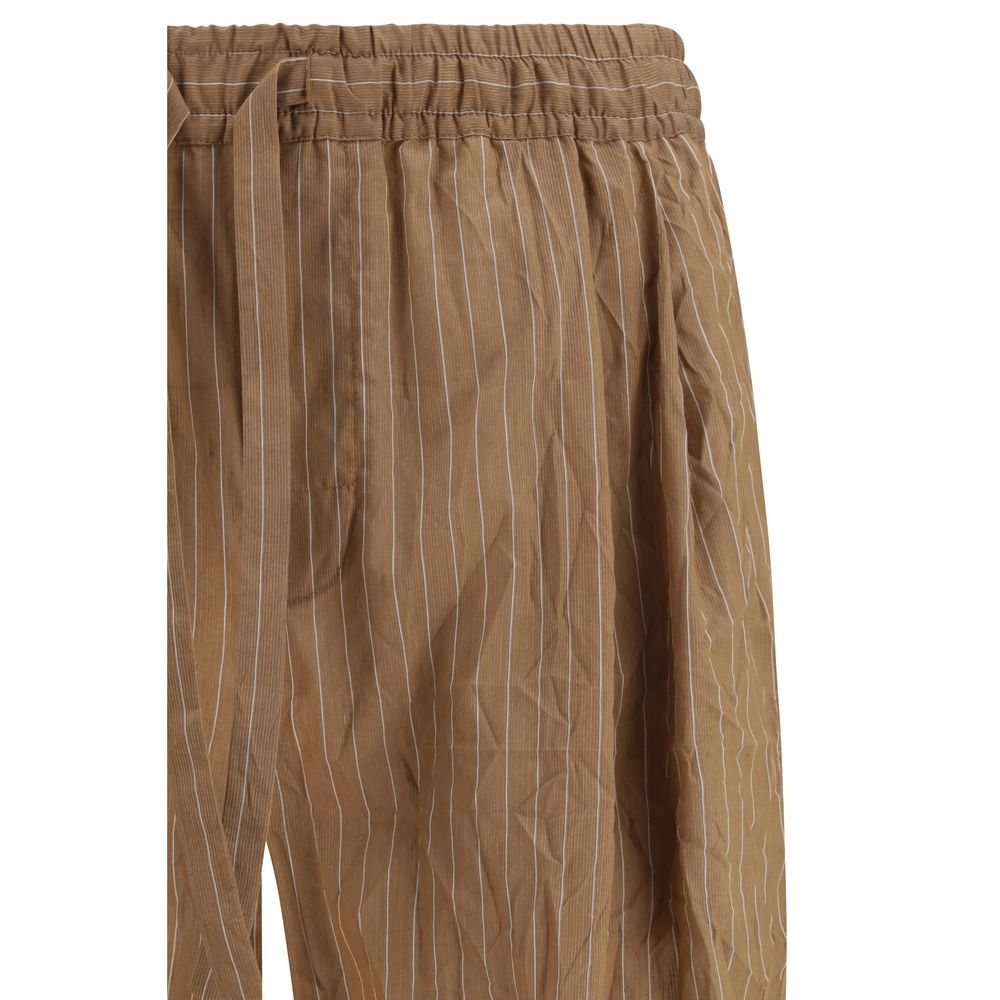 Pantalones casuales de lino marrón de Dolce & Gabbana