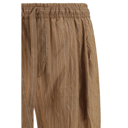 Pantalones casuales de lino marrón de Dolce & Gabbana