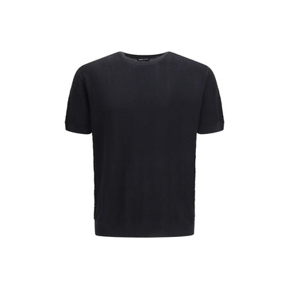 Pull en soie noir Giorgio Armani