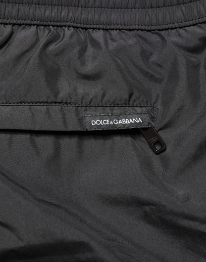 Short de bain pour homme Dolce & Gabbana en polyester noir avec cordon de serrage