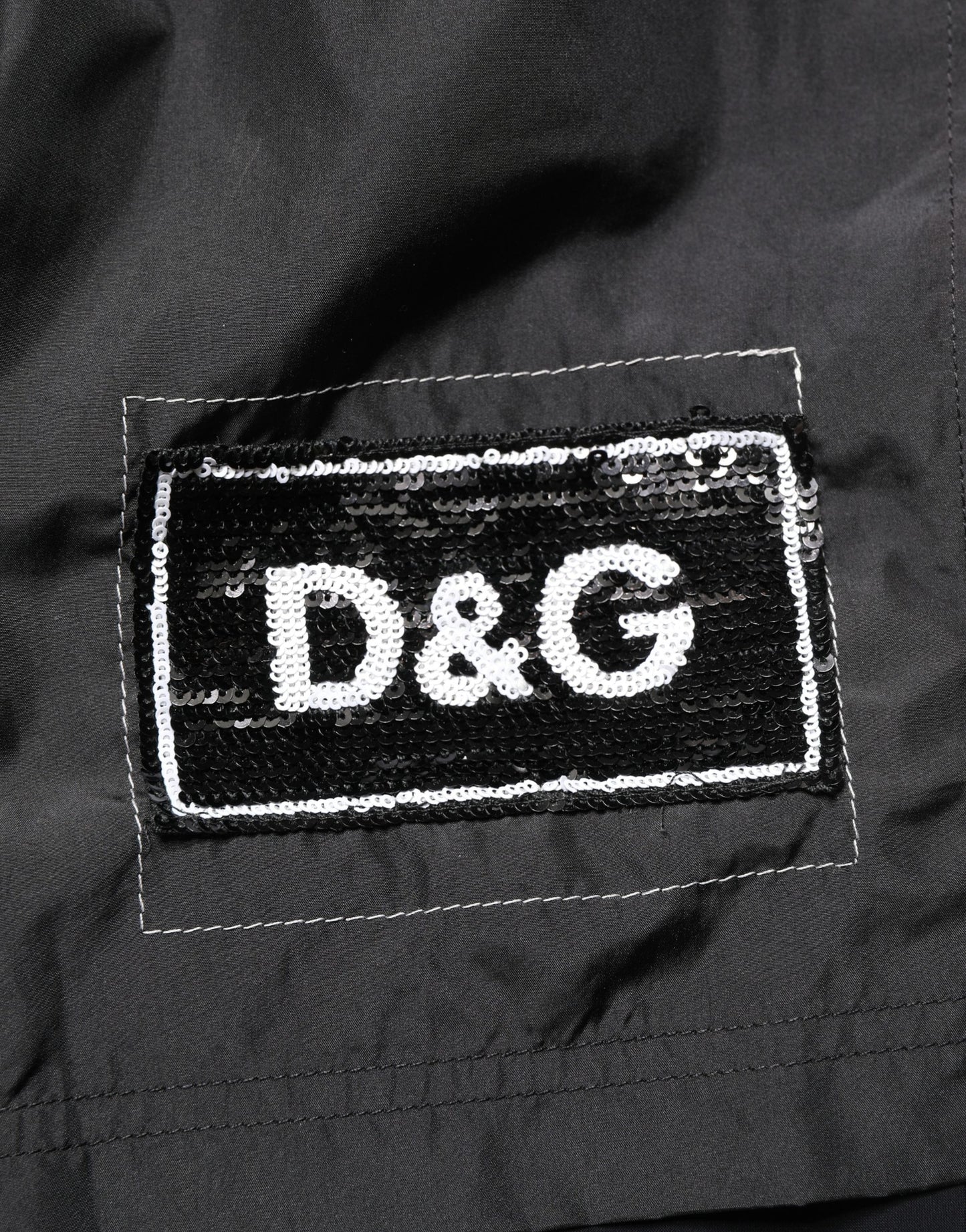 Short de bain pour homme Dolce & Gabbana en polyester noir avec cordon de serrage
