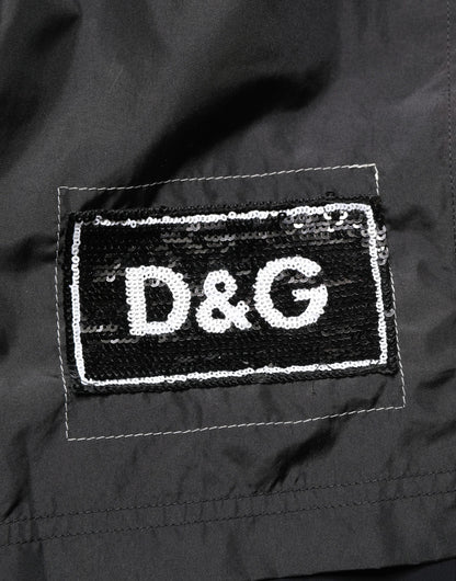 Short de bain pour homme Dolce & Gabbana en polyester noir avec cordon de serrage