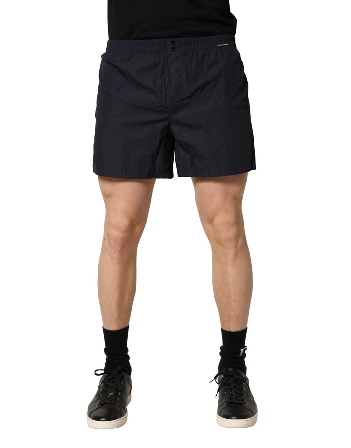 Dolce & Gabbana Bañador de algodón negro con cintura elástica