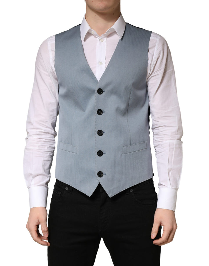 Gilet de costume homme Dolce & Gabbana en laine grise, coupe droite