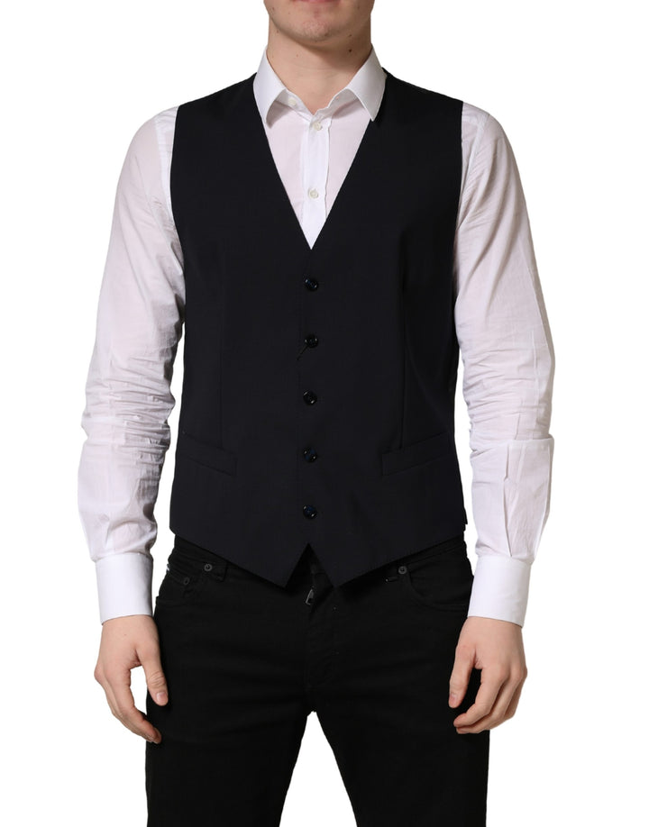 Gilet simple boutonnage Dolce & Gabbana en laine noire