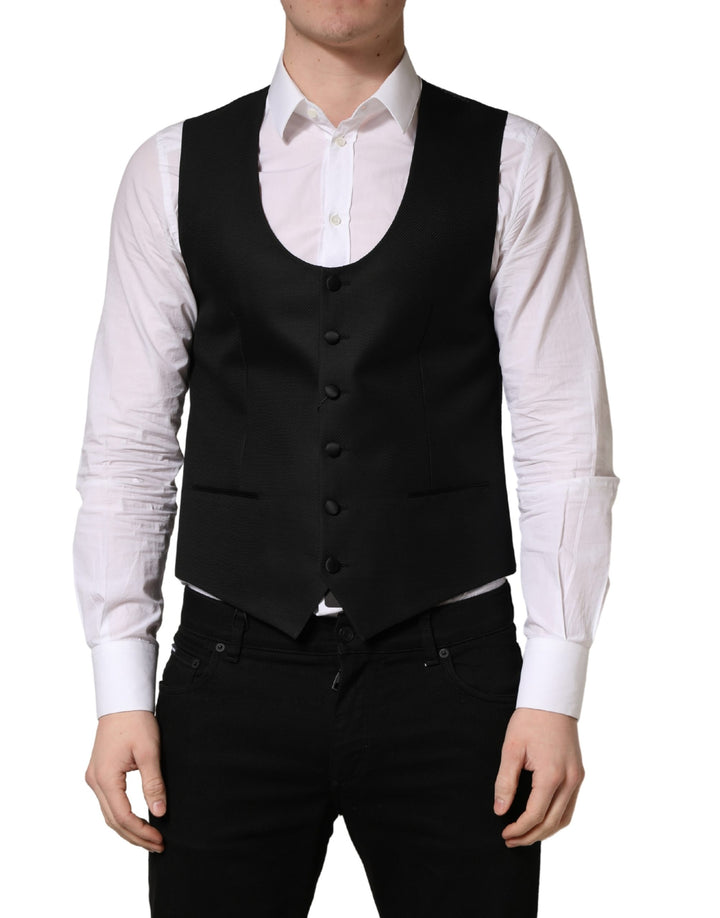 Gilet simple boutonnage Dolce & Gabbana en laine noire