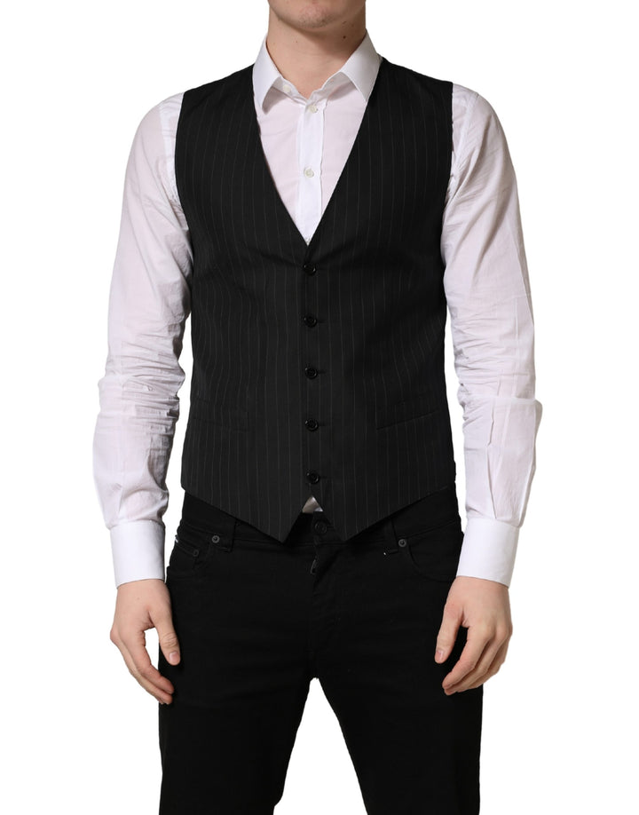 Gilet croisé Dolce & Gabbana noir à rayures