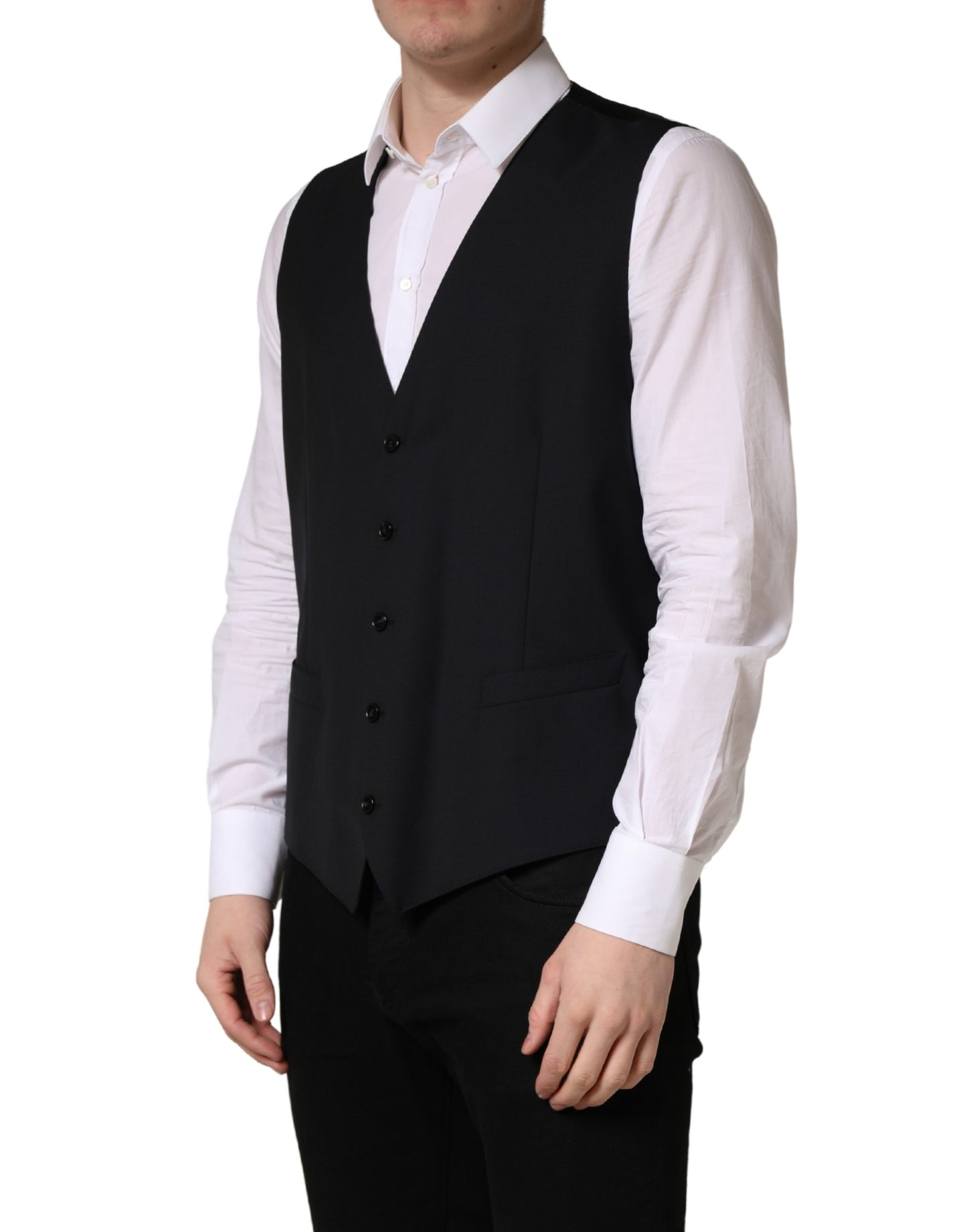 Chaleco Dolce & Gabbana negro de lana de un solo botón