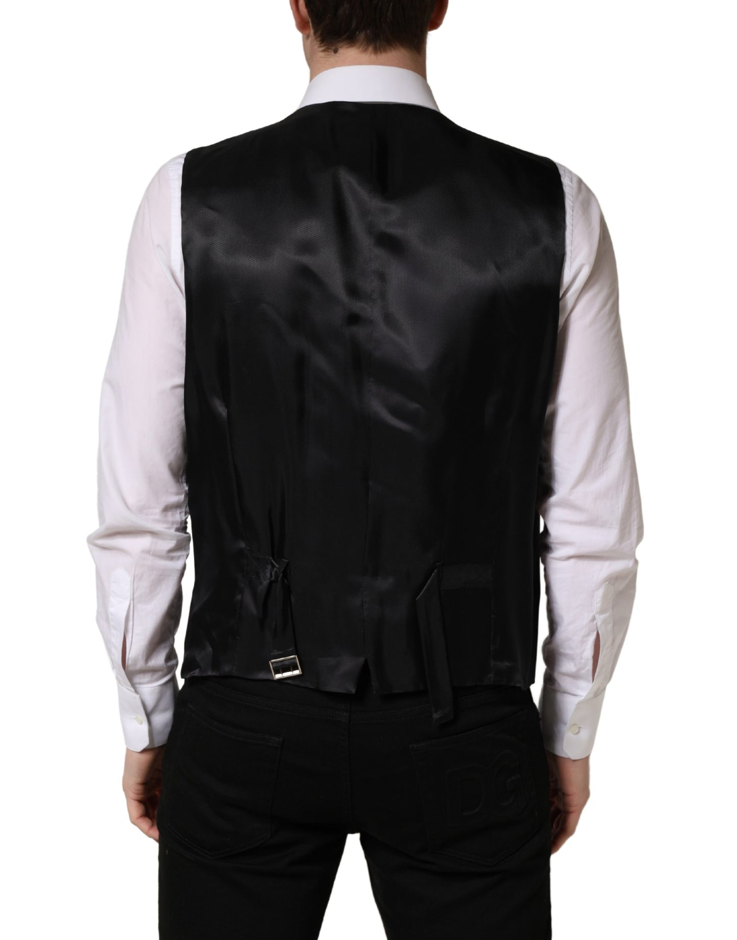 Chaleco Dolce & Gabbana negro de lana de un solo botón