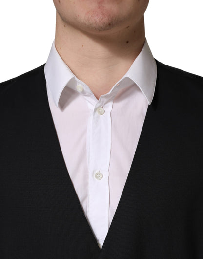 Chaleco Dolce & Gabbana negro de lana de un solo botón