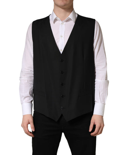 Chaleco Dolce & Gabbana negro de lana de un solo botón