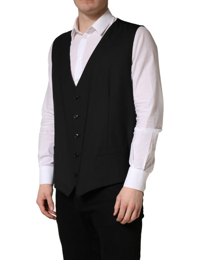 Chaleco Dolce & Gabbana negro de lana de un solo botón