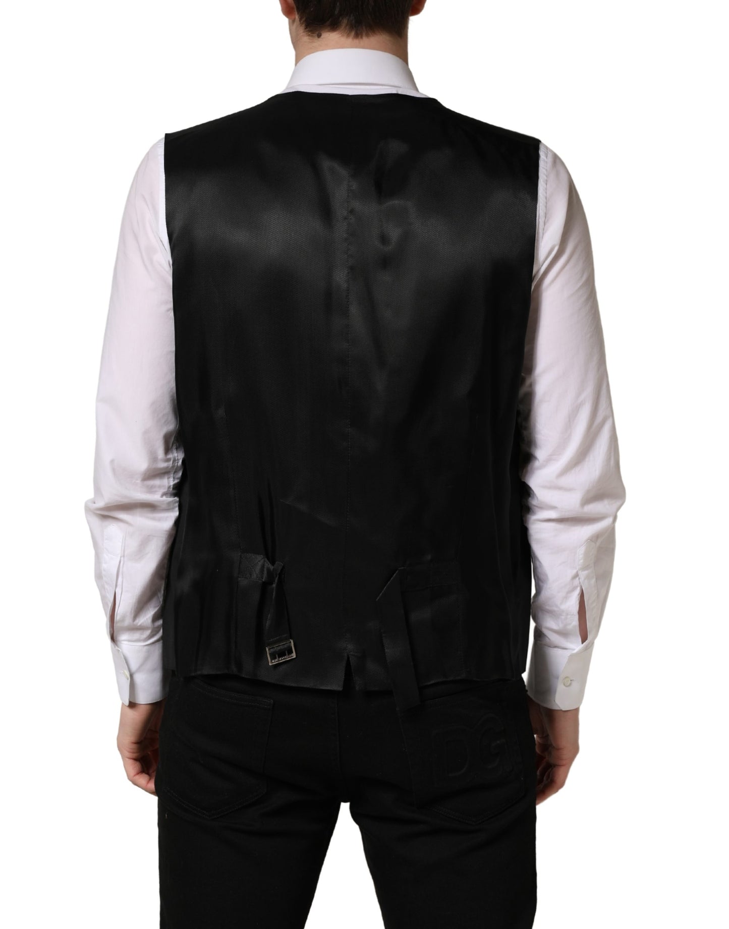 Chaleco Dolce & Gabbana negro de lana de un solo botón