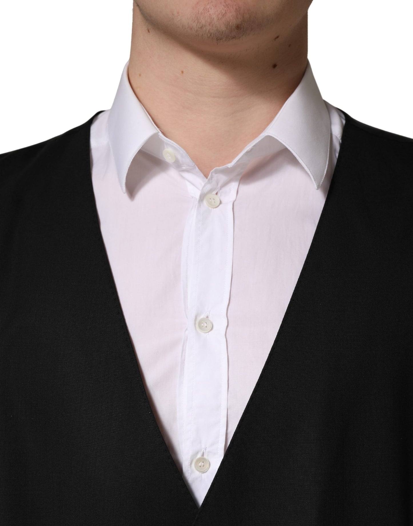 Chaleco Dolce & Gabbana negro de lana de un solo botón
