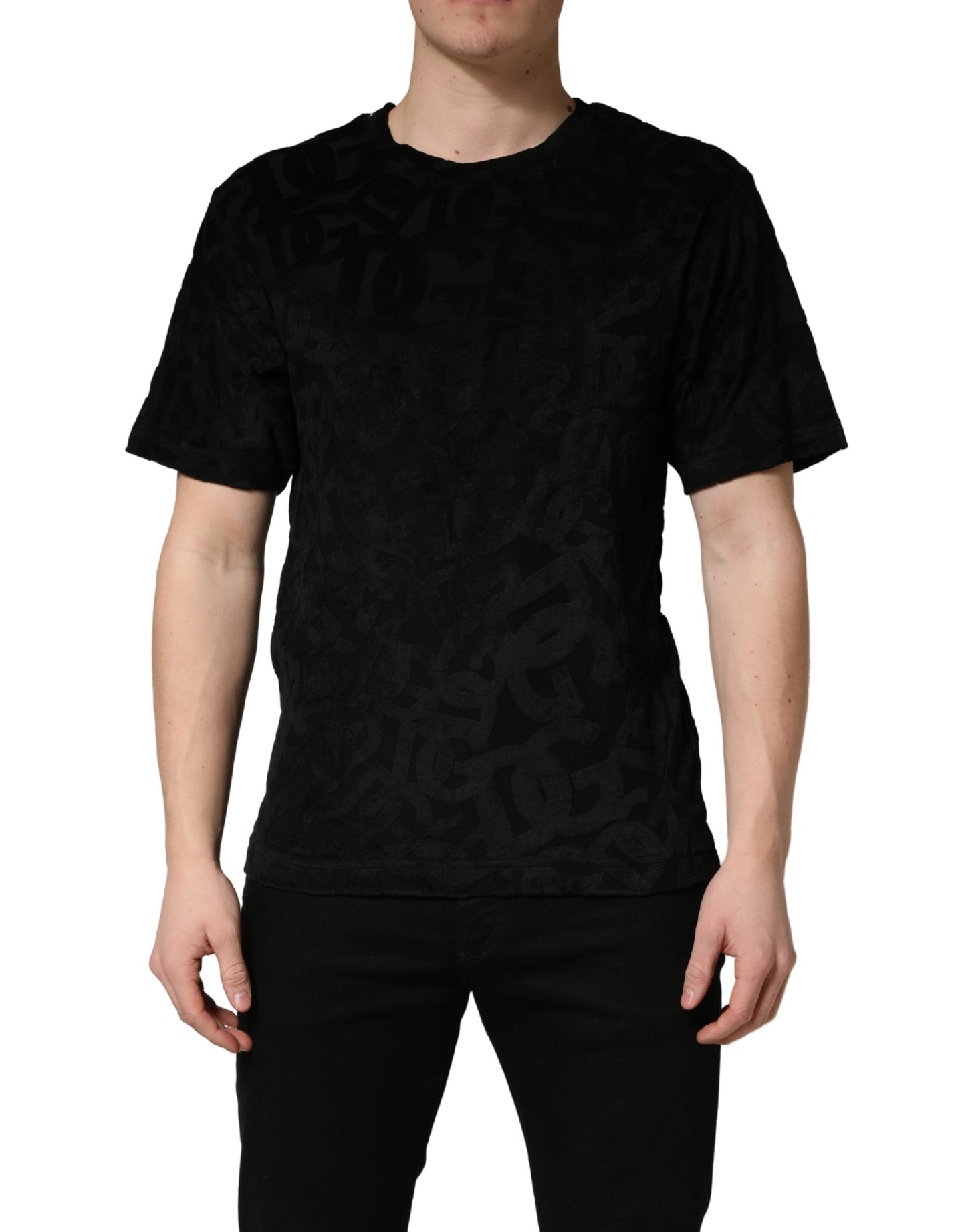 Camiseta casual negra Dolce & Gabbana con estampado del logo DG Mania