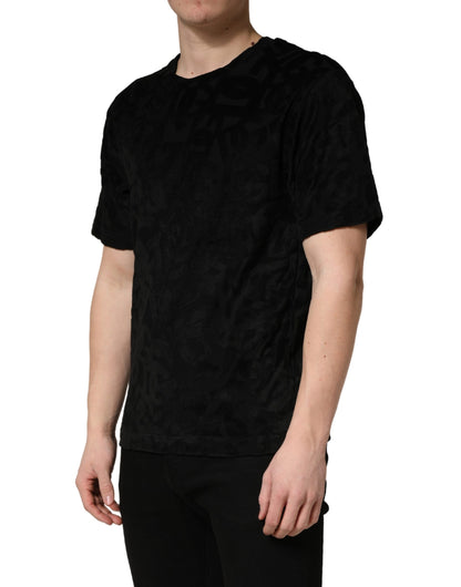 Camiseta casual negra Dolce & Gabbana con estampado del logo DG Mania