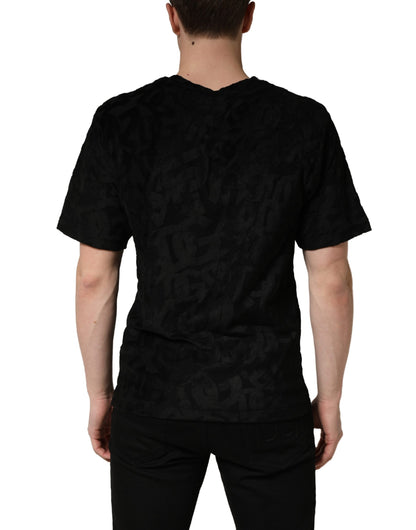 Camiseta casual negra Dolce & Gabbana con estampado del logo DG Mania