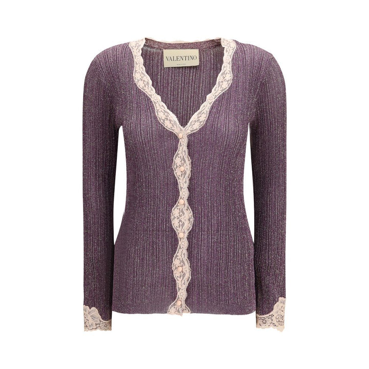 Valentino Garavani Purple Viscose Cardigan