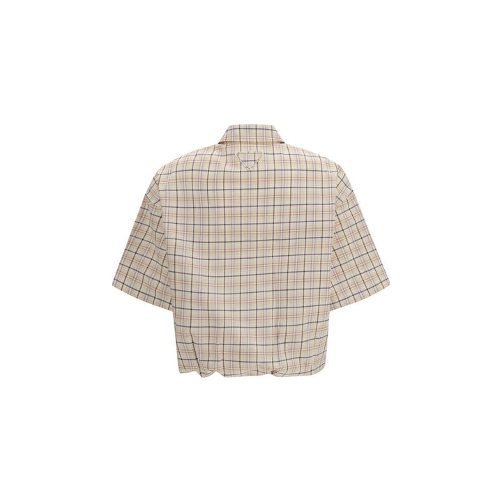 Prada Beige Fabric Pattern Shirt