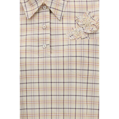 Camisa de Prada con estampado de tela beige