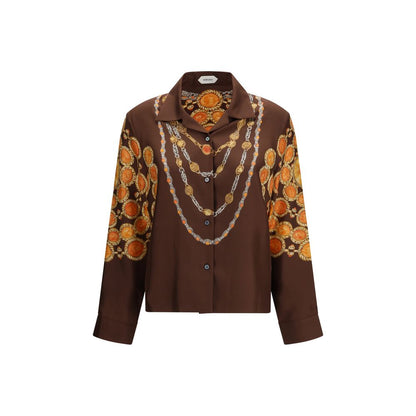 Camisa Versace estampada de tejido marrón