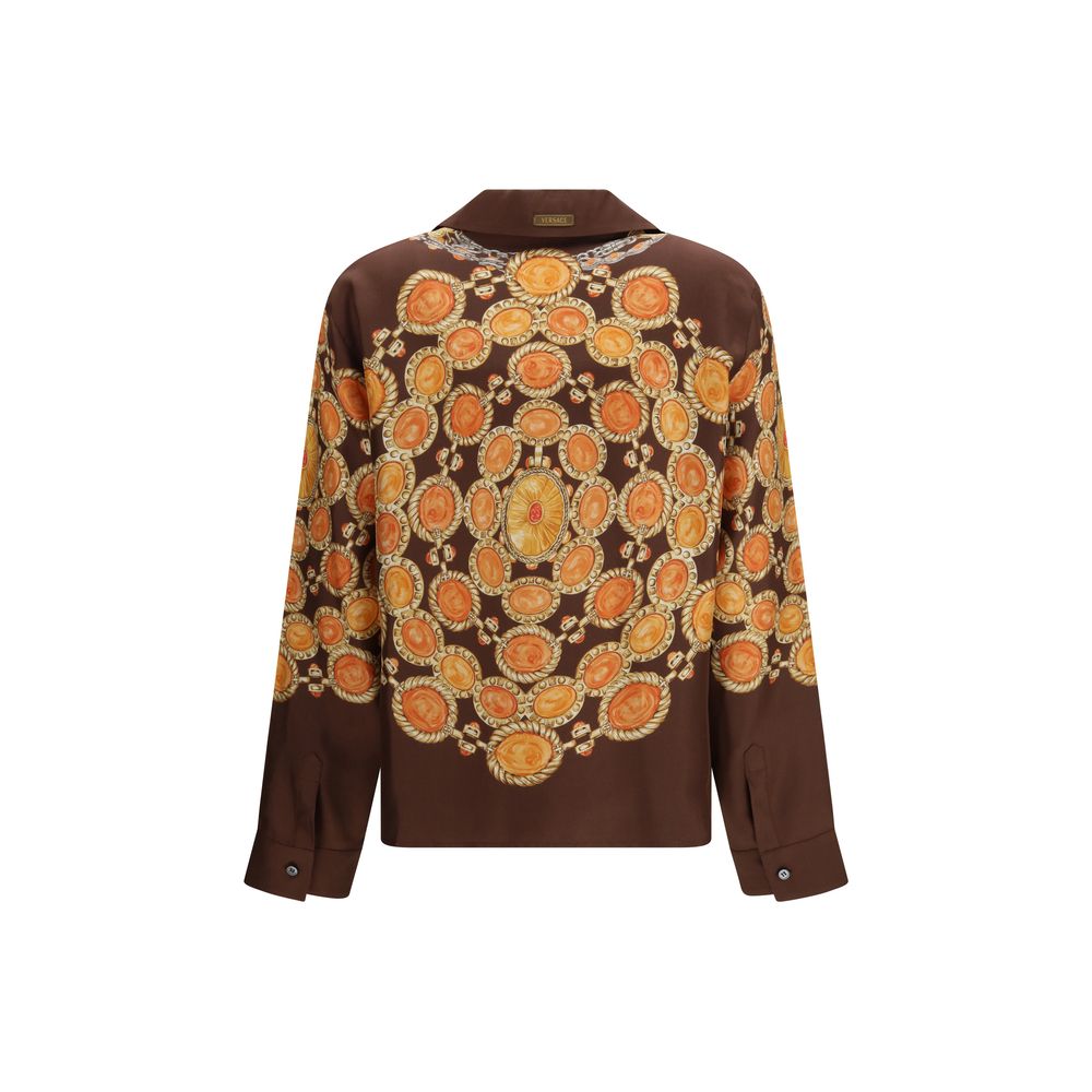 Camisa Versace estampada de tejido marrón